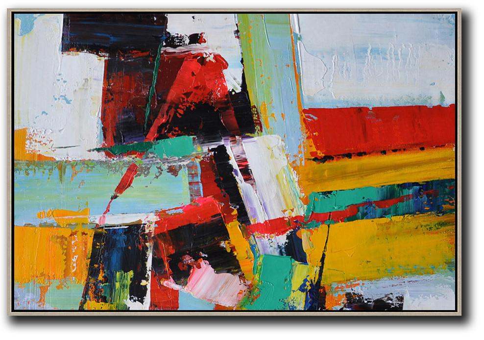 Horizontal Palette Knife Contemporary Art - Huge Canvas Prints Extra Large