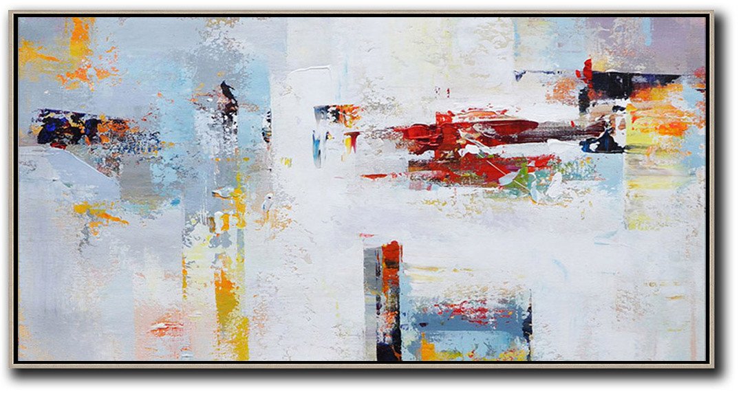 Horizontal Palette Knife Contemporary Art,Large Abstract Art