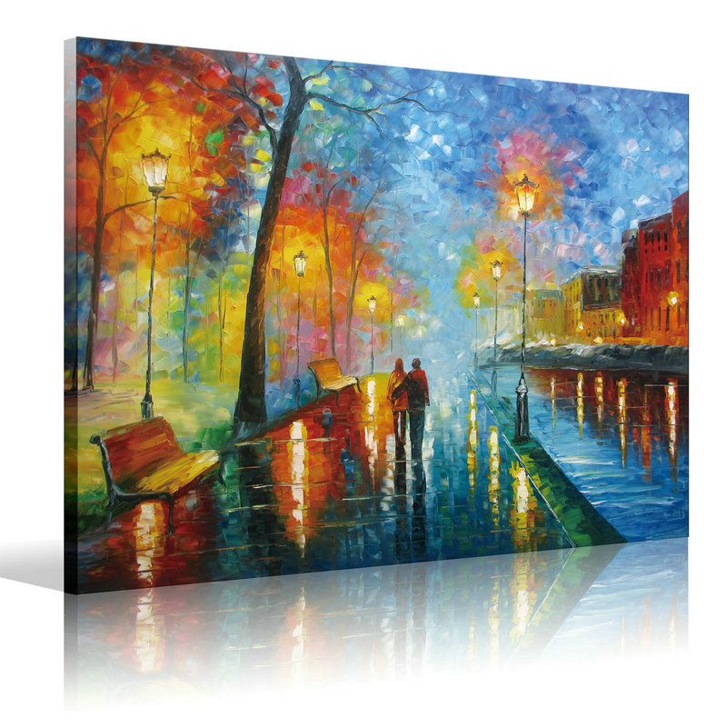 Canvas Wall Art Romantic Oil Painting On Canvas - Framed Canvas Art ...